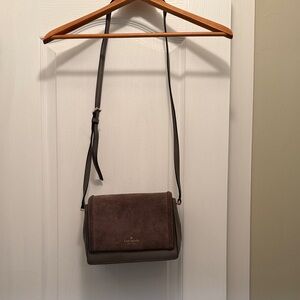 Kate Spade Gray Leather & Suede Crossbody Bag